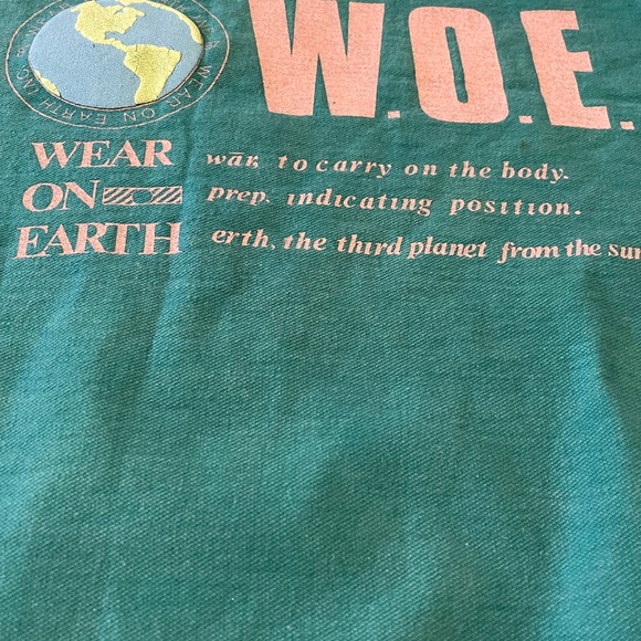 Wear On Earth green oversize unisex top one size fits all. - Picture 2 of 3